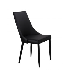 Daisy PU Chair with Black Metal Legs (4s) - Black