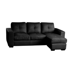 Diego Chaise Sofa Full Bonded Leather - Black