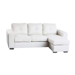Diego Chaise Sofa Full Bonded Leather - White