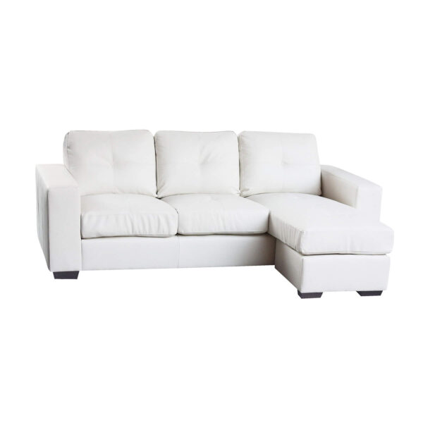 Diego Chaise Sofa Full Bonded Leather - White