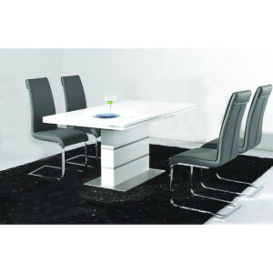 Dolores PU Dining Chair Chrome - White