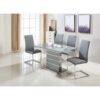 Dresden Extending Clear Glass Dining Table HG Grey & Steel - Image 2