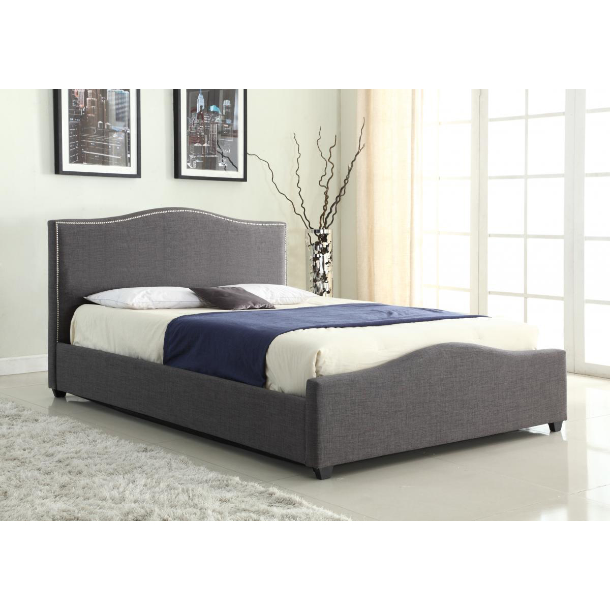 Elle Storage Linen Double Bed Grey - Image 3