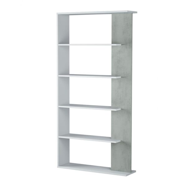 Epping Bookcase Table 5 Shelves White & Concrete 0L2252A - Image 2