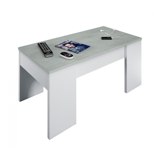 Epping Coffee Table Lift-Up White & Concrete 0L1640A - Image 2
