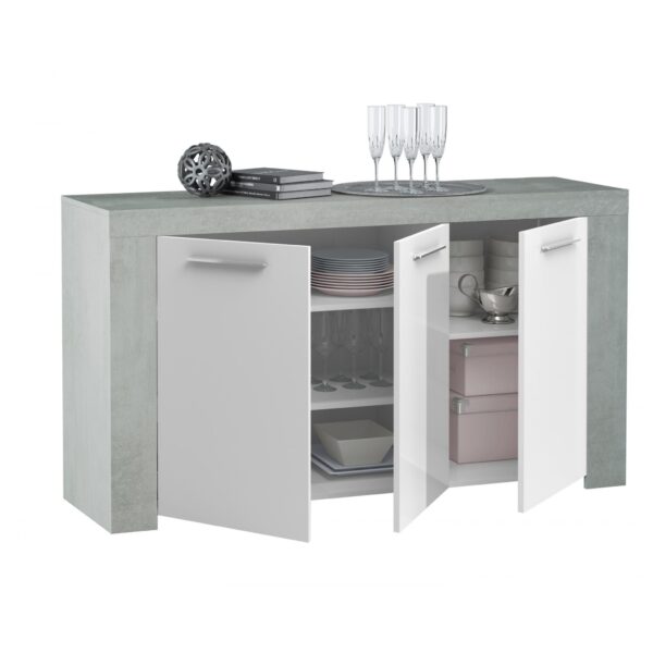 Epping Sideboard 3 Doors White & Concrete 016620L - Image 2