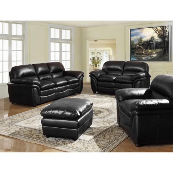 Fernando Sofa Full Bonded Leather 2 Seater - Black