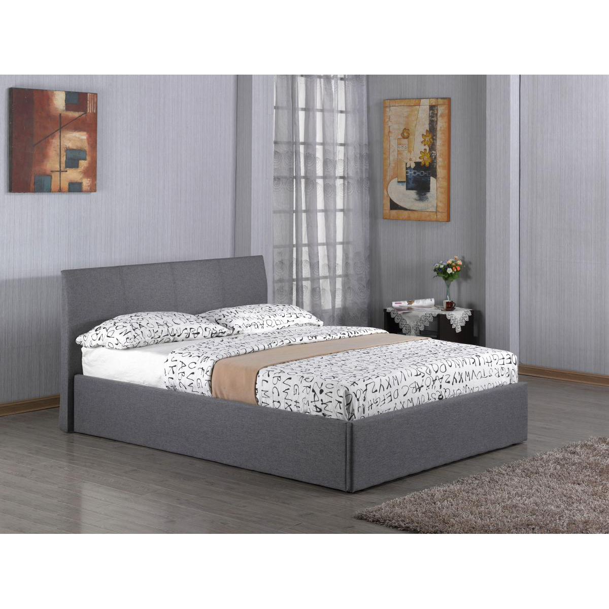 Fusion Fabric Storage Single Bed Grey - Image 2