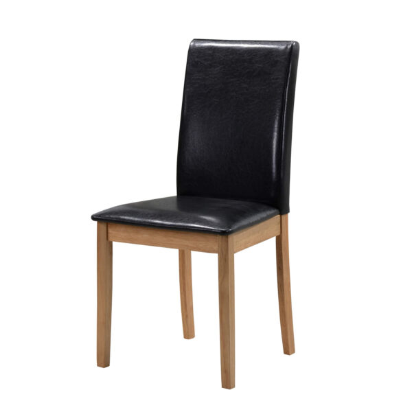 Healey PU Solid Rubberwood Chair - Black
