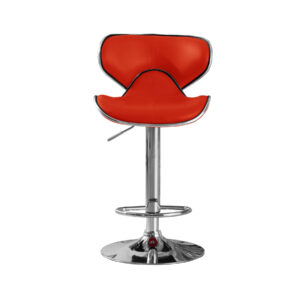 Hillside Bar Stool PU Chrome (2s) - Red