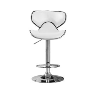 Hillside Bar Stool PU Chrome (2s) - White