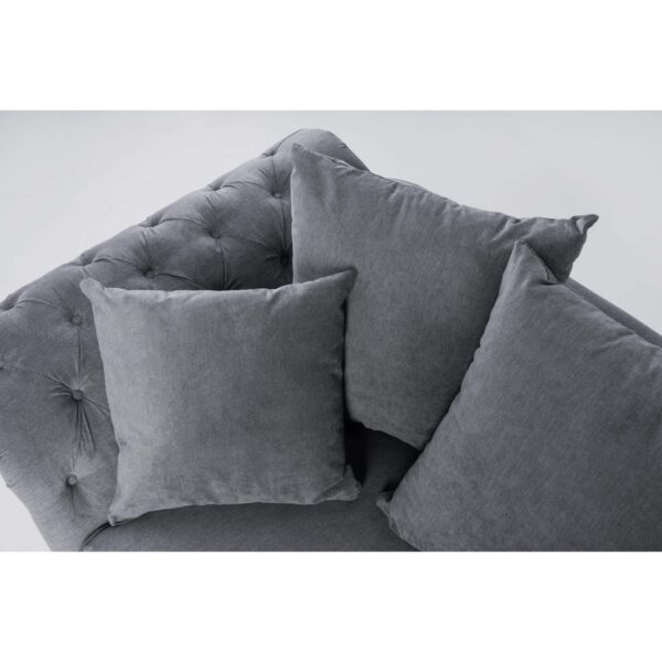 Huntley Fabric Corner Sofa Grey - Image 3