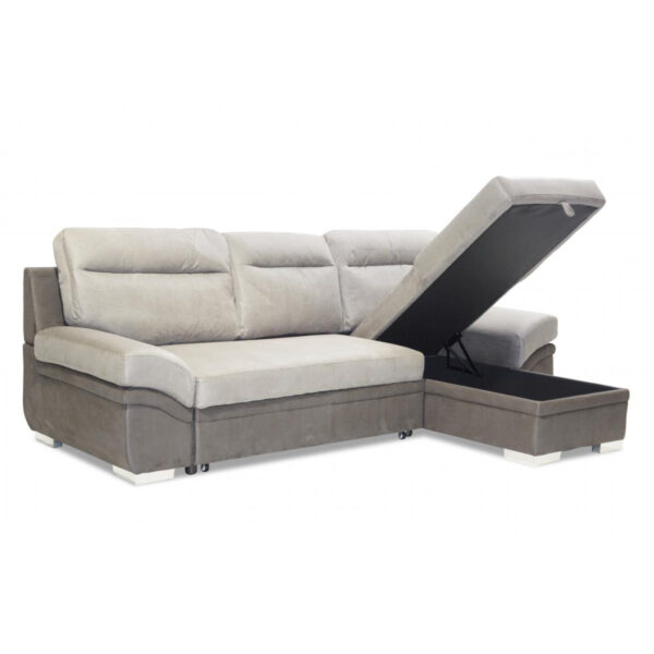 Jessica 2 Seater Sofa with Chaise Linen Grey - Image 2