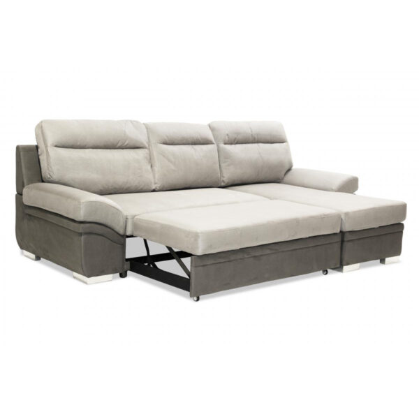 Jessica 2 Seater Sofa with Chaise Linen Grey - Image 3