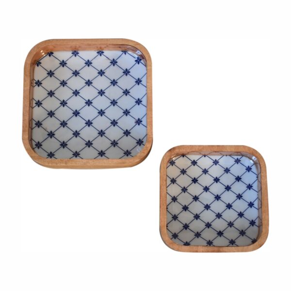 Blue and White Square Bowl Set of 2 - Image 3