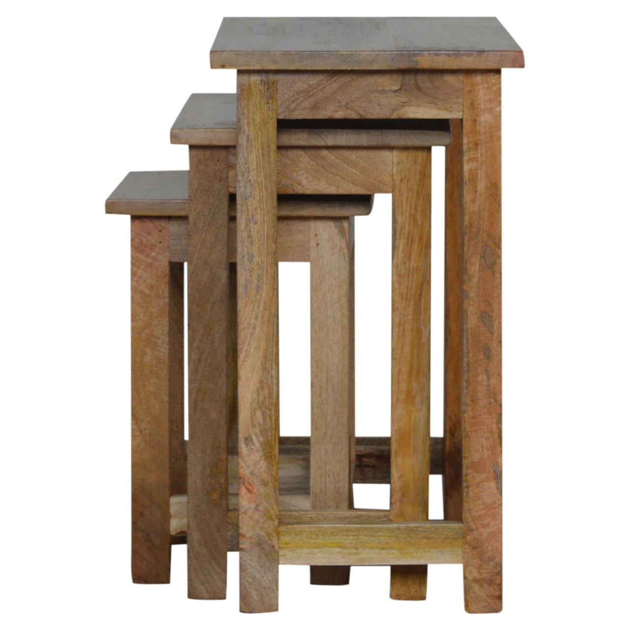 Country Solid Wood Stool Set of 3 - Image 8