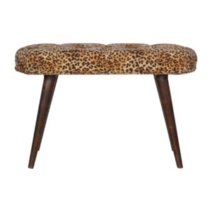 Leopard Print Deep Button Bench