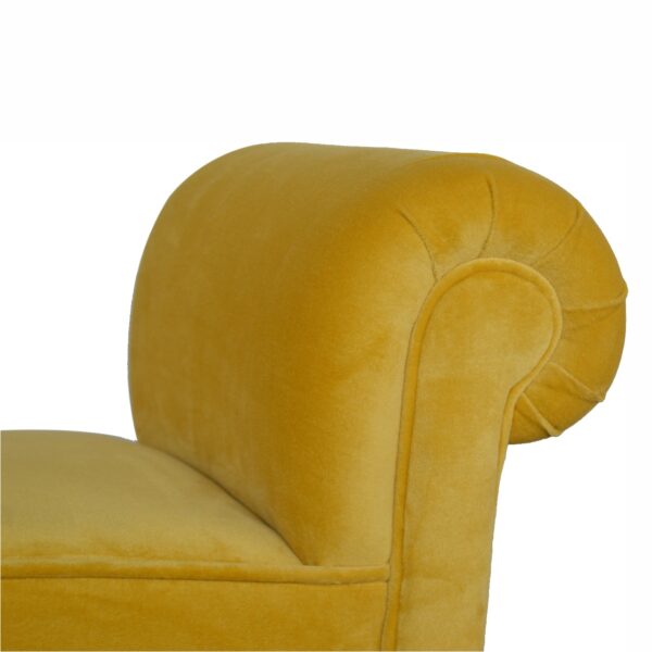 Mini Mustard Velvet Bench - Image 6