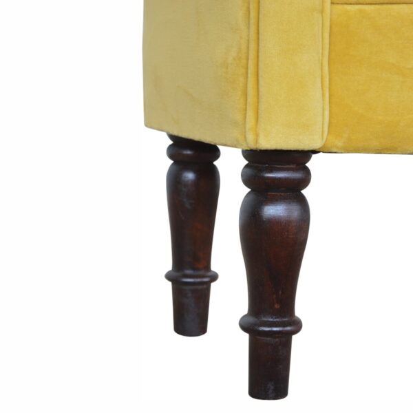 Mini Mustard Velvet Bench - Image 8