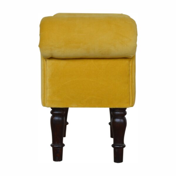 Mini Mustard Velvet Bench - Image 9