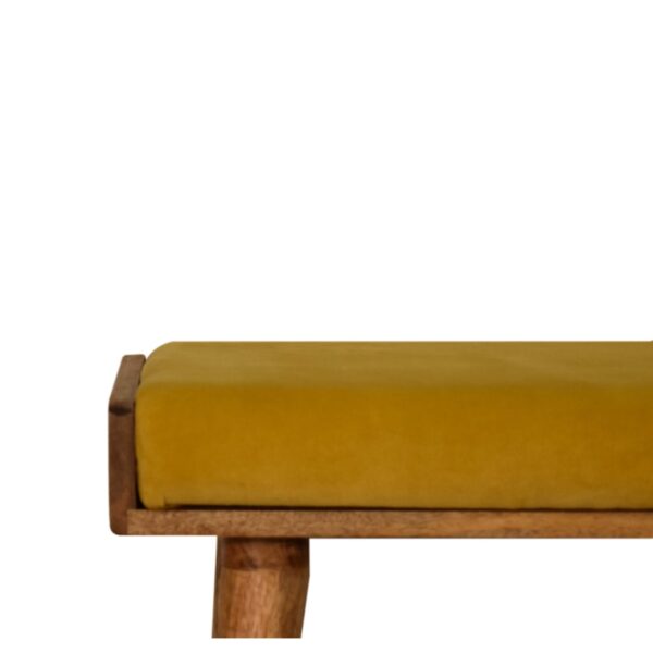 Mustard Velvet Tray Style Footstool - Image 3