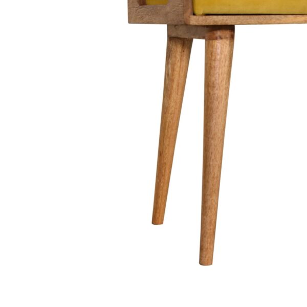 Mustard Velvet Tray Style Footstool - Image 5