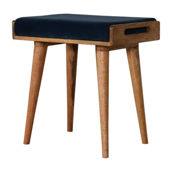 Teal Velvet Tray Style Footstool - Image 2