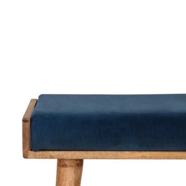 Teal Velvet Tray Style Footstool - Image 3