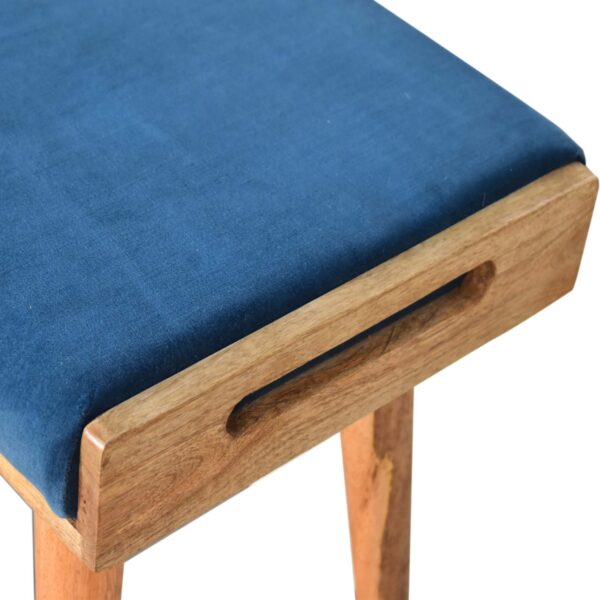 Teal Velvet Tray Style Footstool - Image 4