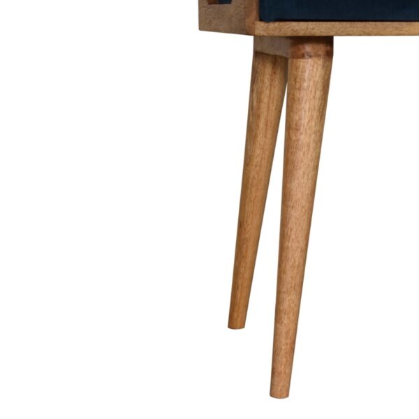 Teal Velvet Tray Style Footstool - Image 5