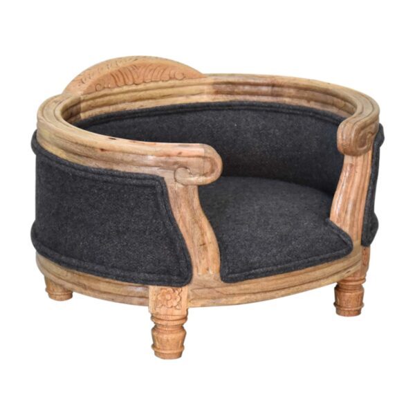 Carved Battleship Tweed Pet Bed - Image 2