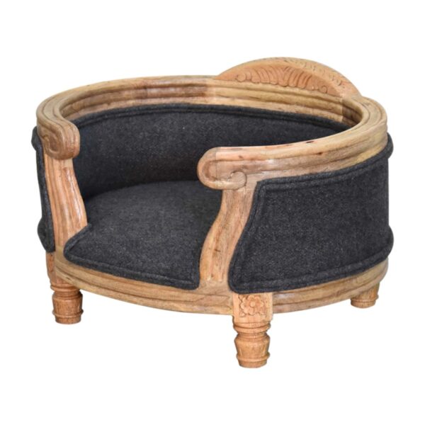 Carved Battleship Tweed Pet Bed - Image 3