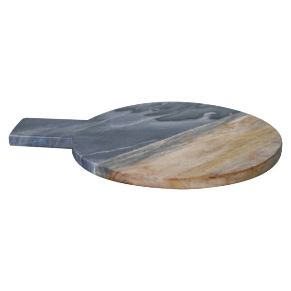 Black Marble, Terrazzo & Mango Wood Round Chopping Board - Image 3