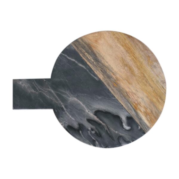 Black Marble, Terrazzo & Mango Wood Round Chopping Board - Image 4