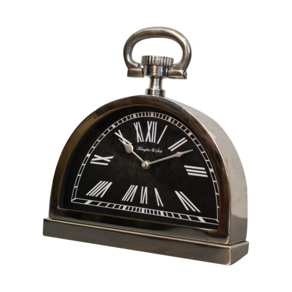 Black and Chrome Table Clock - Image 2
