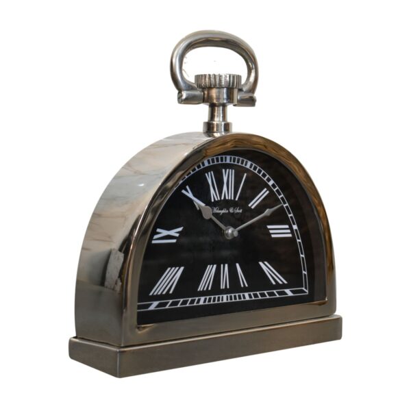 Black and Chrome Table Clock - Image 3