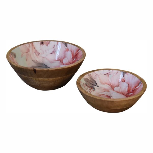 Pink Floral Bowl Set of 2 - Image 2