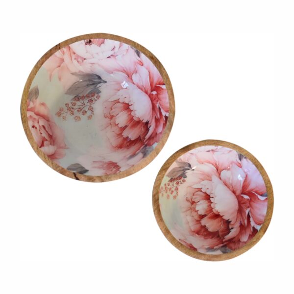 Pink Floral Bowl Set of 2 - Image 3
