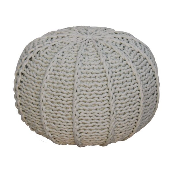 Grey Cable Pouffe - Image 2