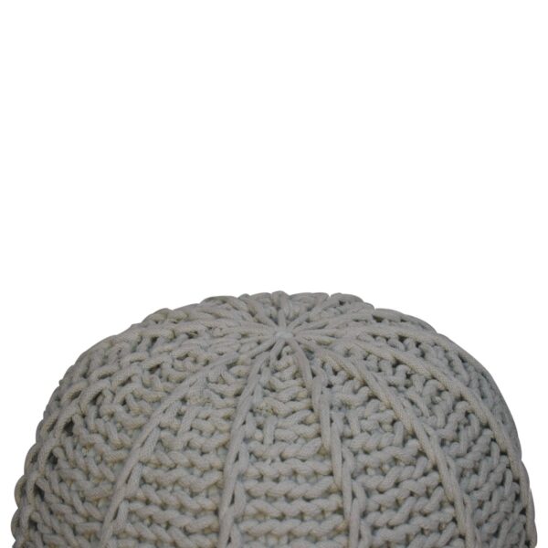 Grey Cable Pouffe - Image 3