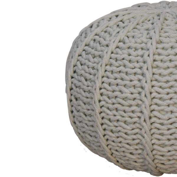 Grey Cable Pouffe - Image 4