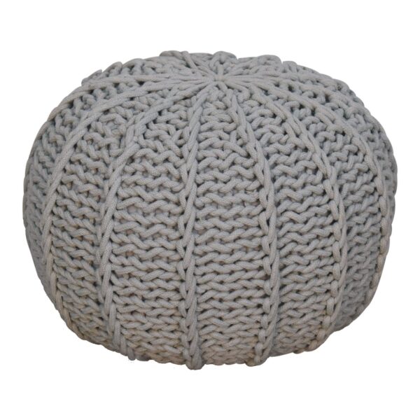 Grey Cable Pouffe - Image 2