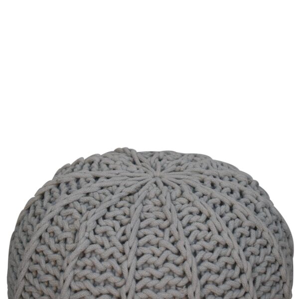 Grey Cable Pouffe - Image 3