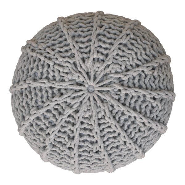 Grey Cable Pouffe - Image 5