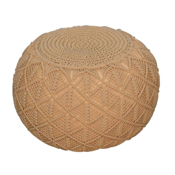 Ansley Beige Pouffe - Image 2