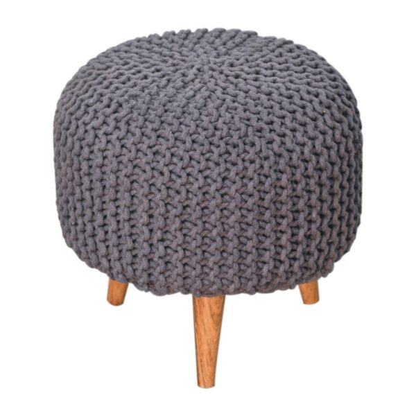 Keeva Grey Round Footstool - Image 2