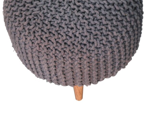 Keeva Grey Round Footstool - Image 4