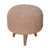Keeva Beige Round Footstool - Image 2