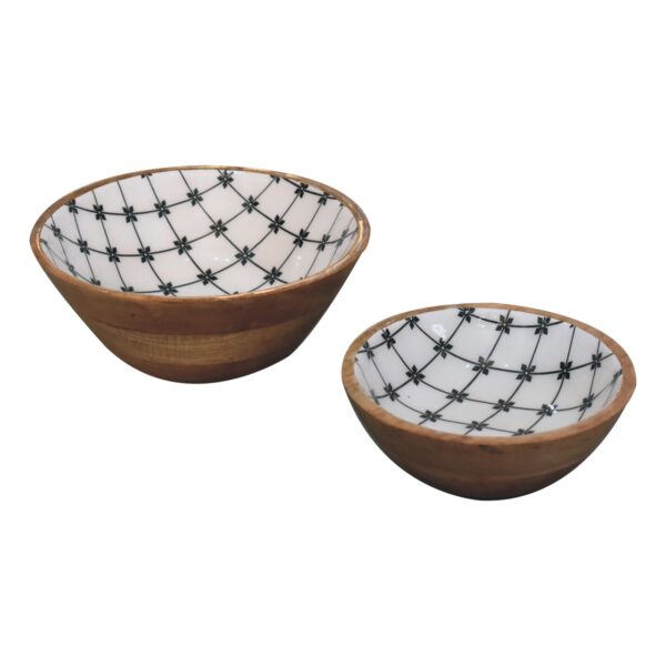 2x Lacquered Flower Bowl Set - Image 2
