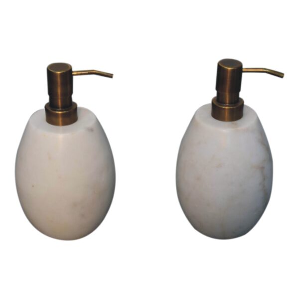White Marble Soap Dispenser of 2 - Image 3